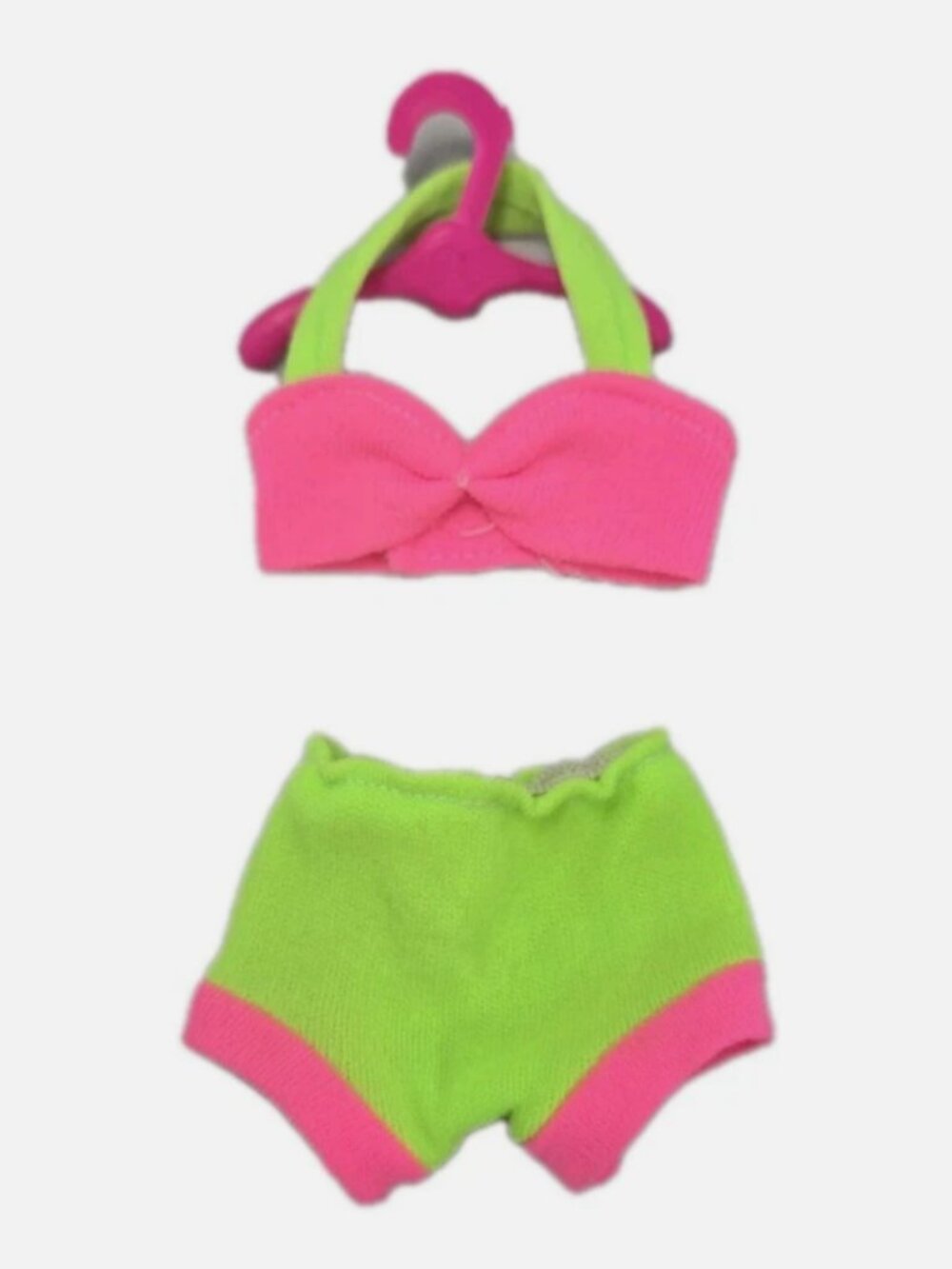 Doll Clothes Swimsuit Pink Fits Barbie Malibu Two-Piece Bikini Beach W/ HANGER